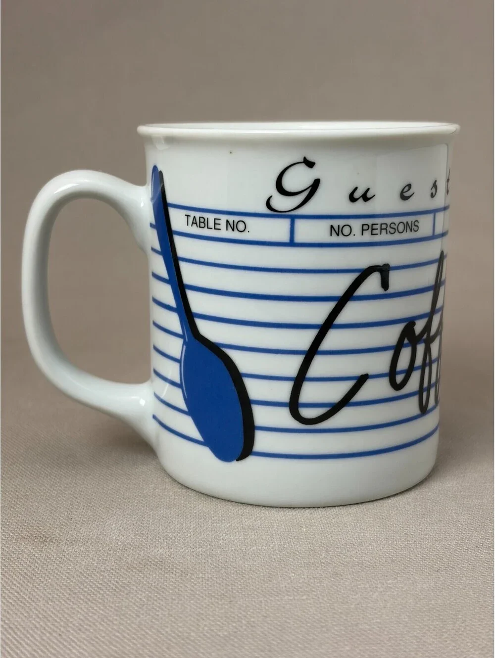 Vintage Style Guest Check Coffee Black Diner Ticket Ceramic Coffee Mug Cup 4 in